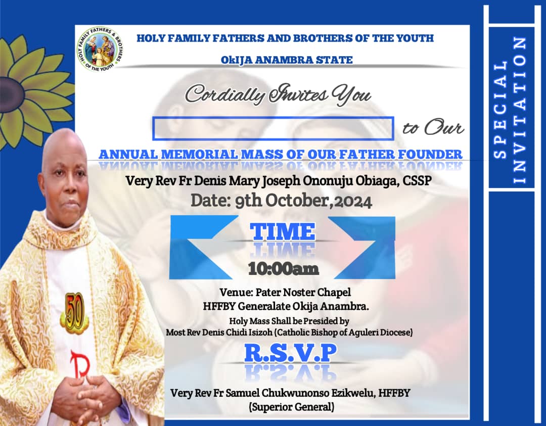 Annual Memorial Mass of our Father founder